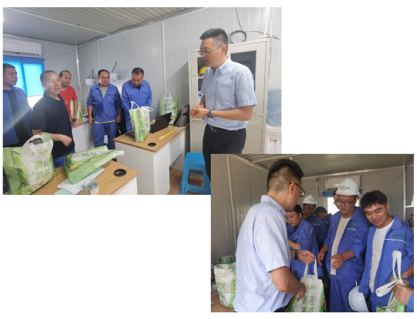 关怀一线 致敬匠心 | 尊龙时凯开展项目现场夏日“送清凉”慰问活动